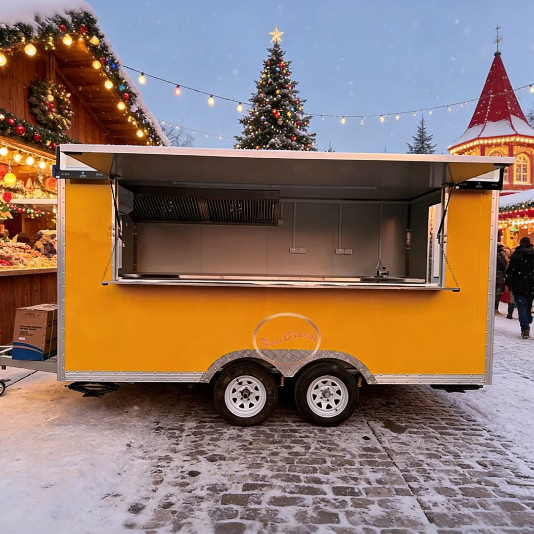 Commercial Kitchen Ventilation - Towable Food Cart with Shelf and
