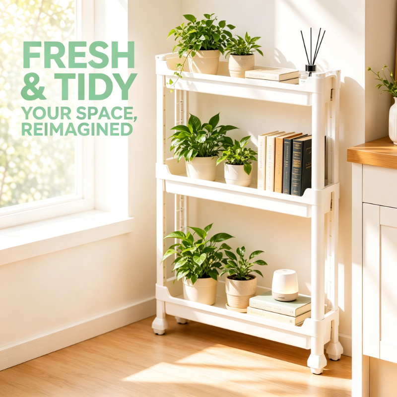 Commercial Kitchen Shelving - Slim 9.5cm 3-Tier Door Side Organizer