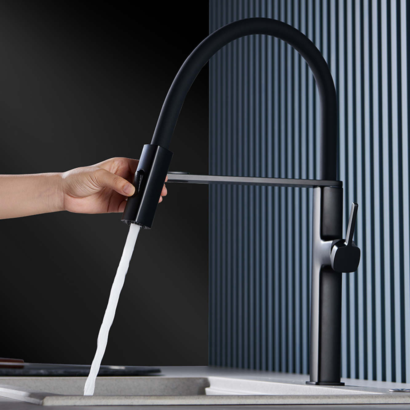 Luxury black brass kitchen fau - Commercial Kitchen Mixer Tap avis et prix