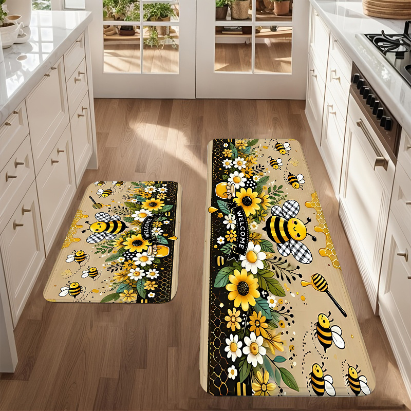 Bee Flower Kitchen Long Carpet - Commercial Kitchen Mats avis et prix