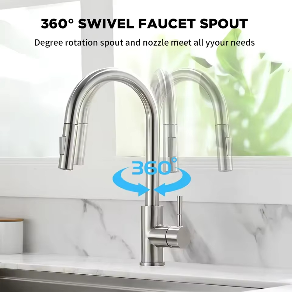 Black silver kitchen faucet, d - Commercial Kitchen Mixer Tap avis et prix