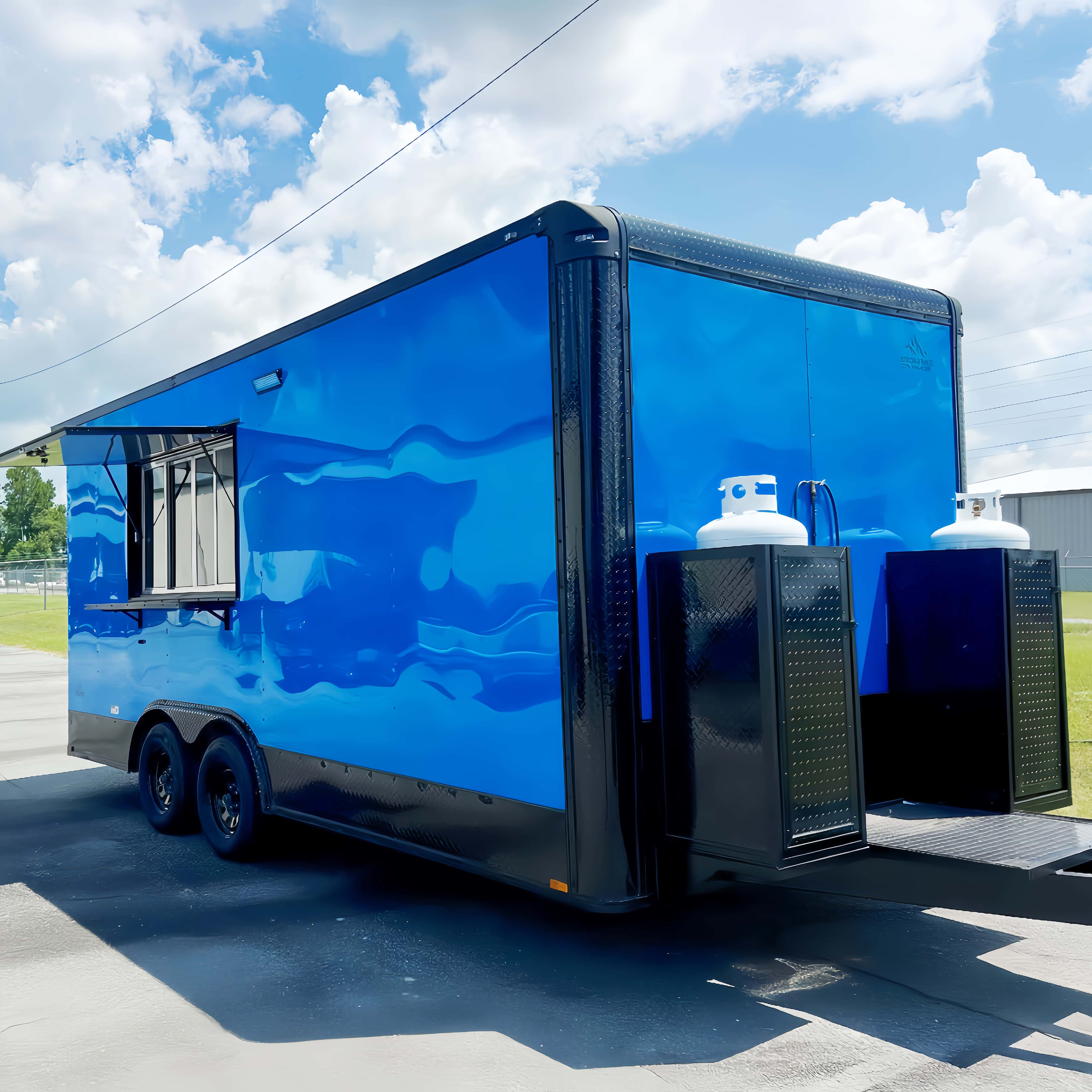 Outdoor Food Truck Trailer wit - Commercial Kitchen Trailer avis et prix