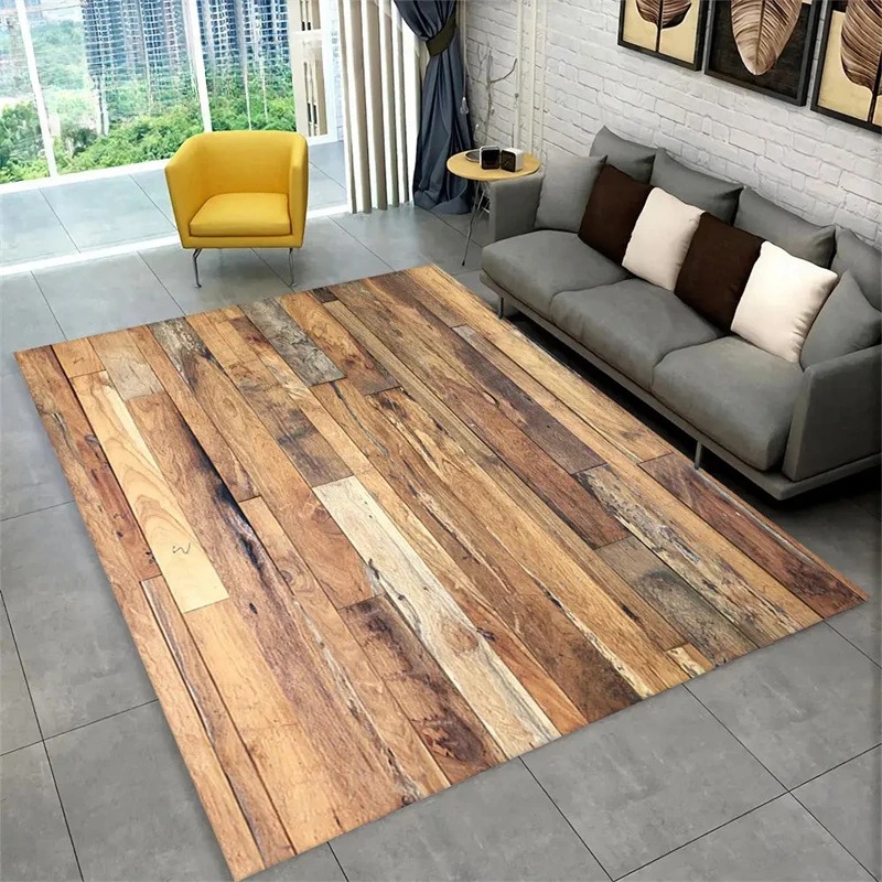 3D Wood Grain Retro Area Rug L - Commercial Kitchen Mats avis et prix