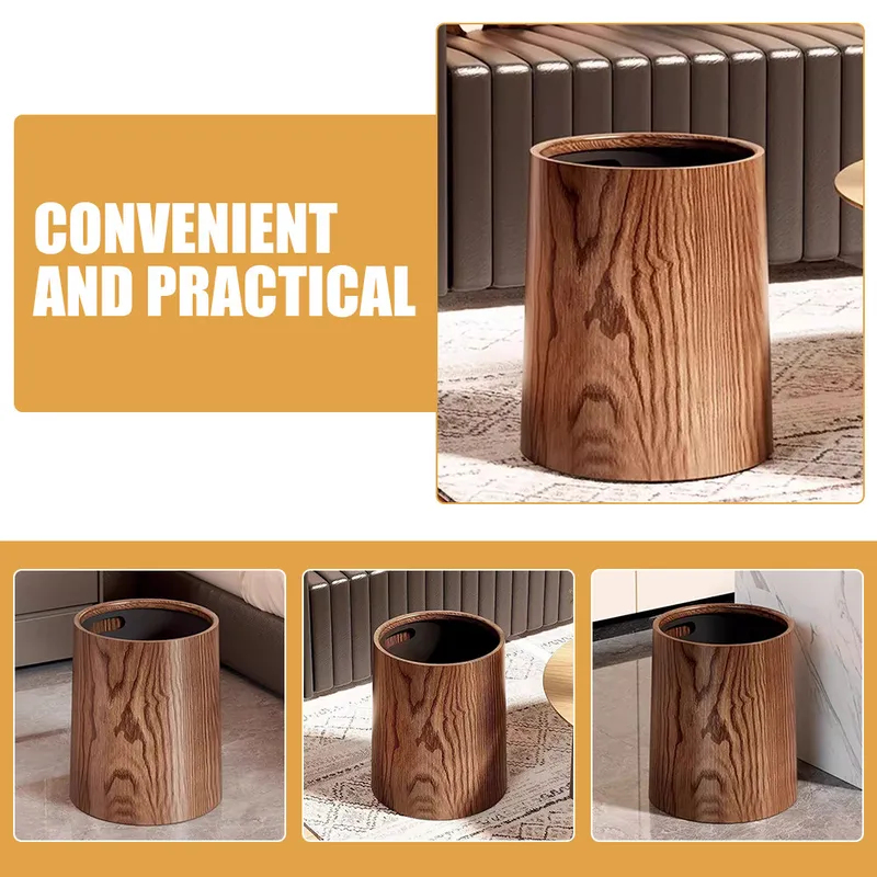 Durable wood grain garbage can - Commercial Kitchen Garbage Can avis et prix