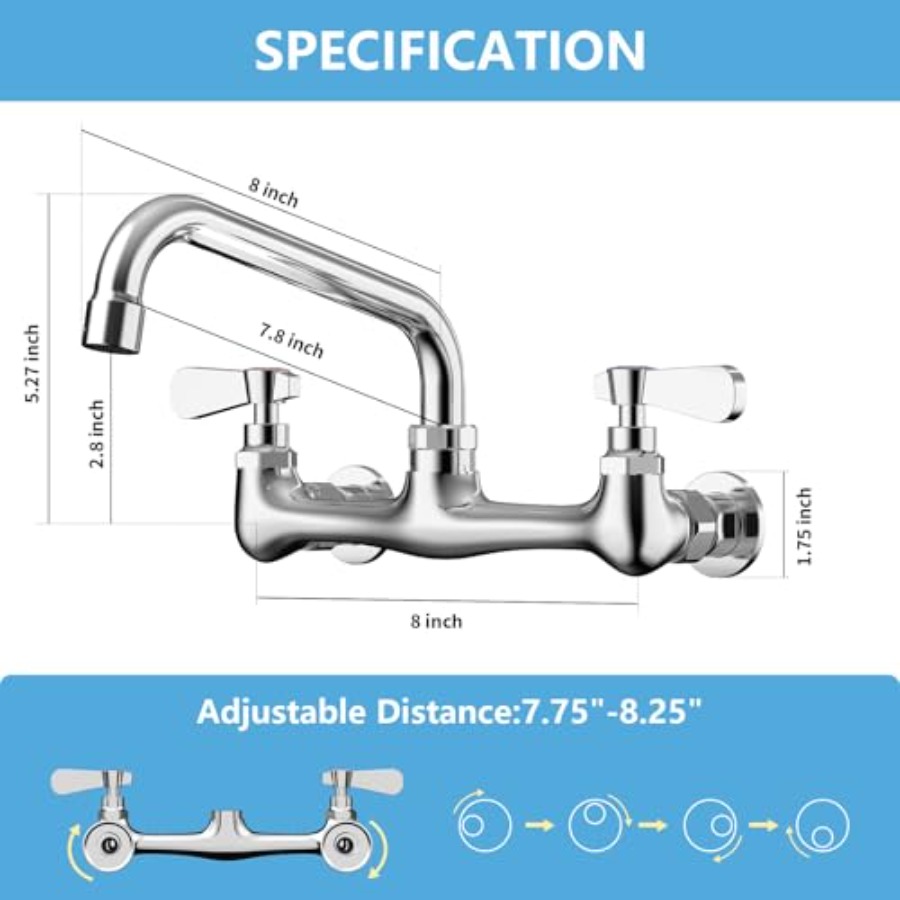 Kitchen Faucet Wall Mount Comm - Commercial Kitchen Mixer Tap avis et prix