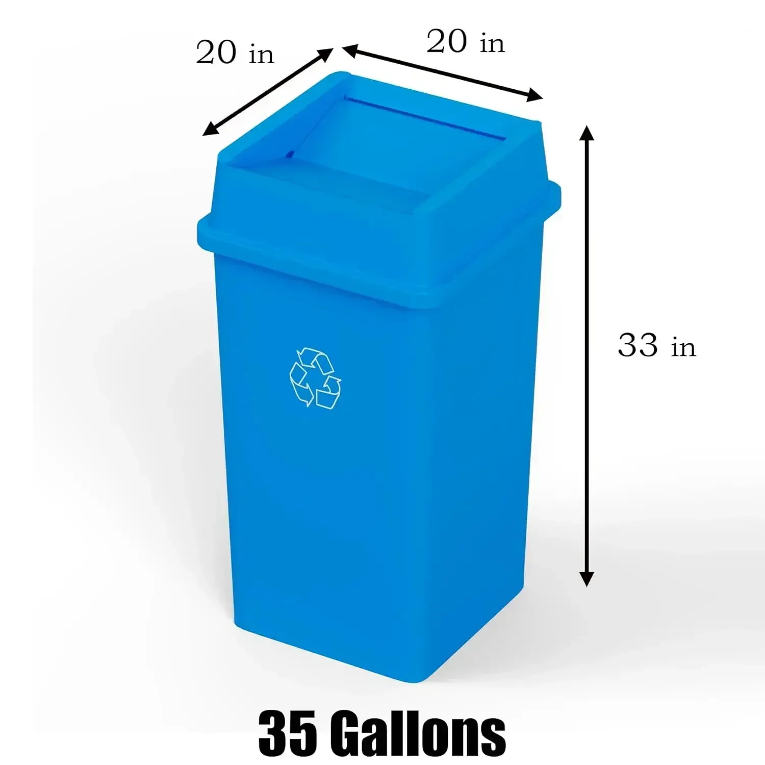 35 Gallon Blue Square Commerci - Commercial Kitchen Garbage Can avis et prix