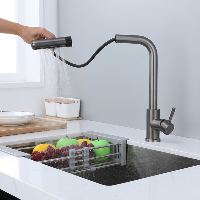 6 Mode Gray Kitchen Faucets Pu - Commercial Kitchen Mixer Tap avis et prix