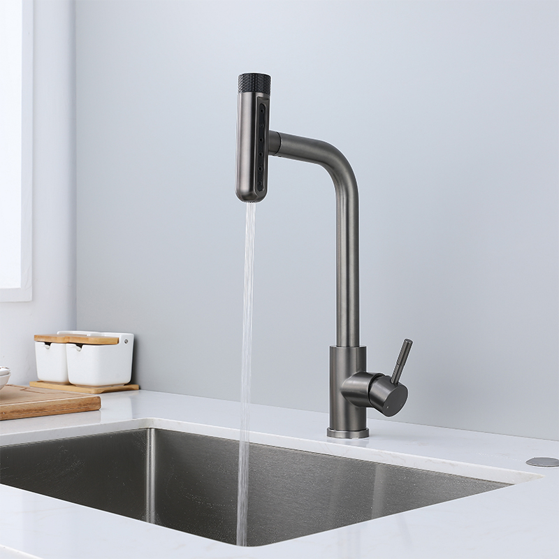 6 Mode Gray Kitchen Faucets Pu - Commercial Kitchen Mixer Tap avis et prix