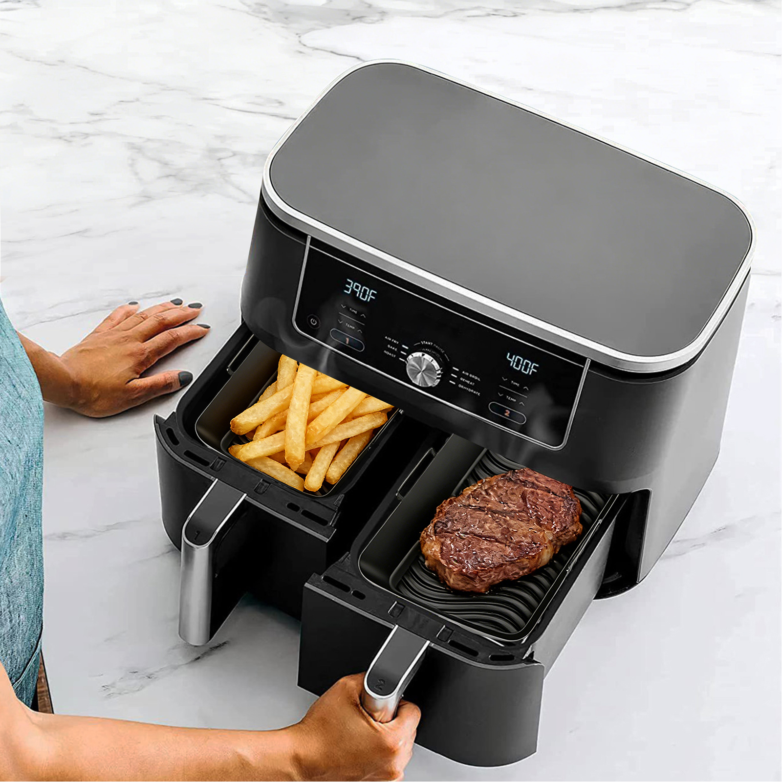2Pcs Air Fryer Silicone Liners - Commercial Kitchen Cooking avis et prix