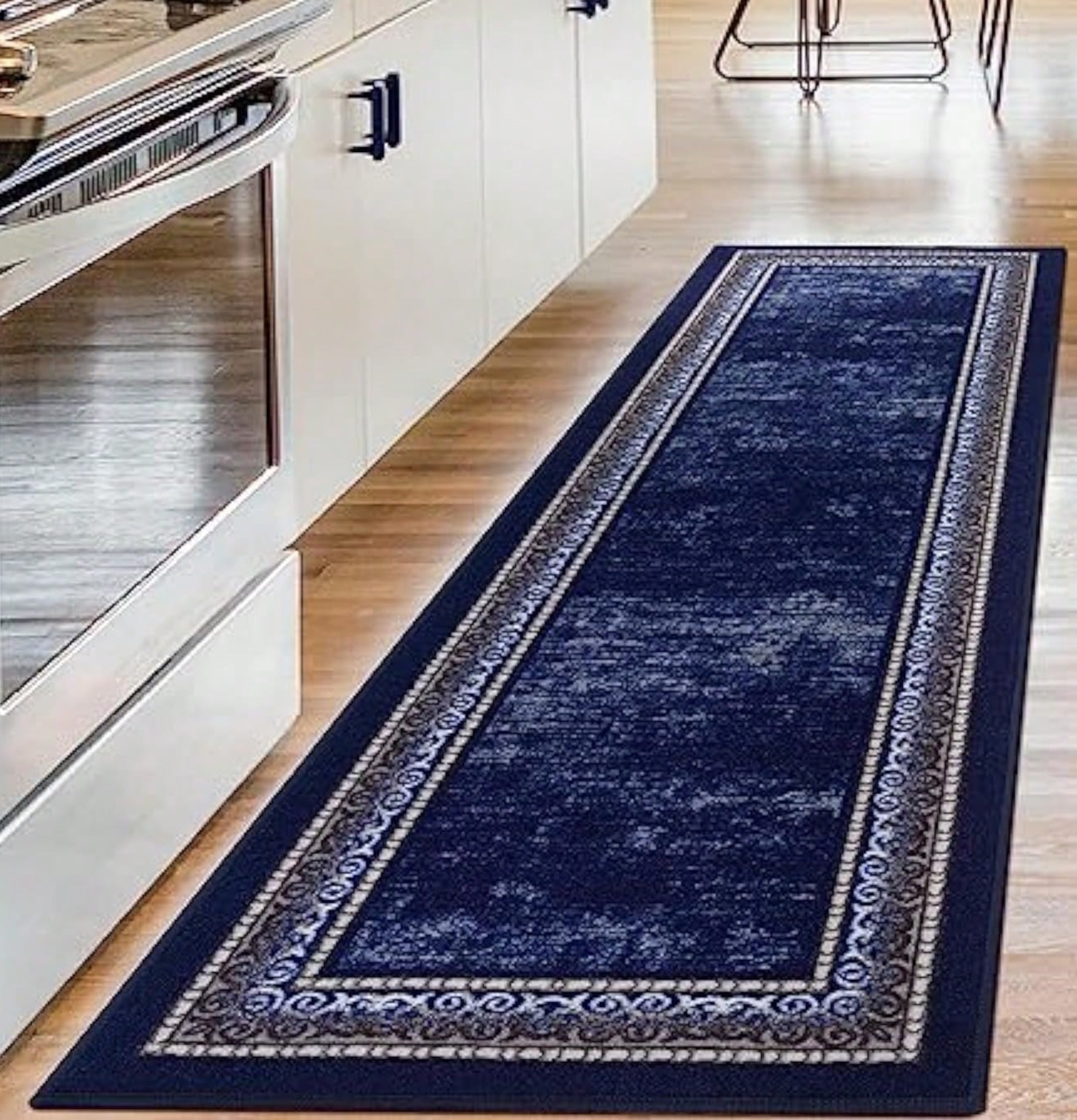 Blue Tone Long Runner Rug Vint - Commercial Kitchen Mats avis et prix