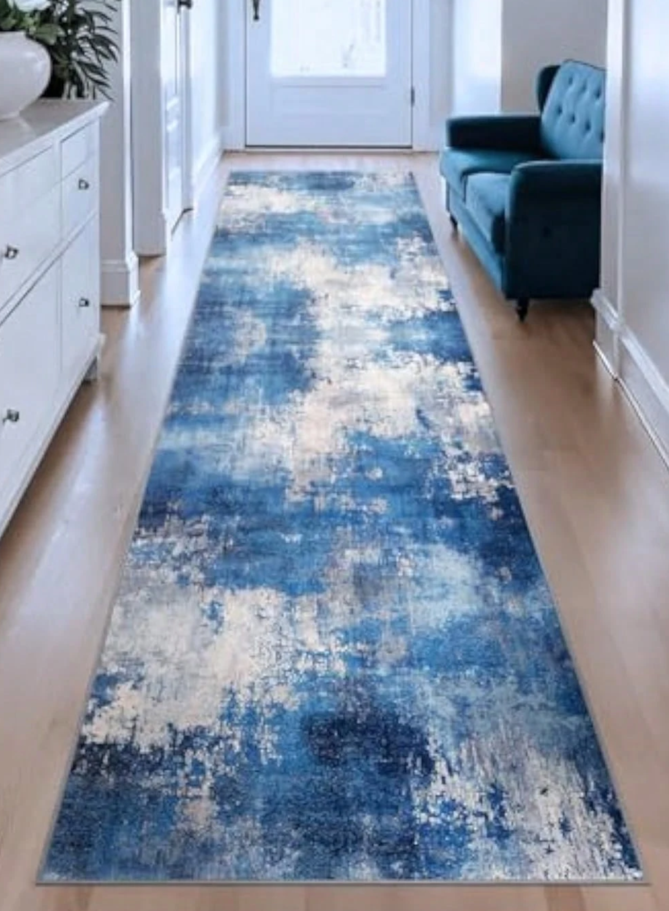Blue Tone Long Runner Rug Vint - Commercial Kitchen Mats avis et prix