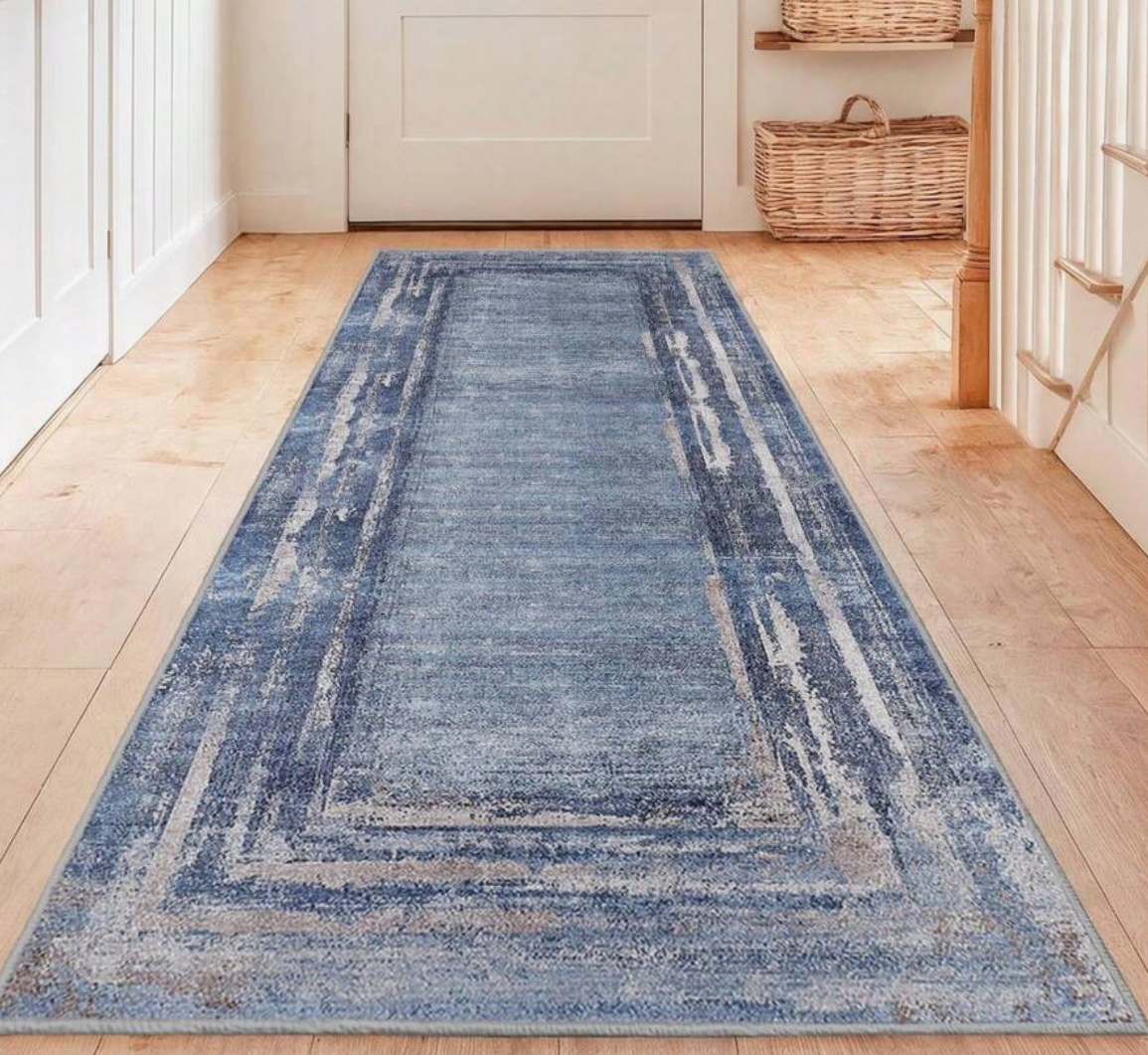 Blue Tone Long Runner Rug Vint - Commercial Kitchen Mats avis et prix