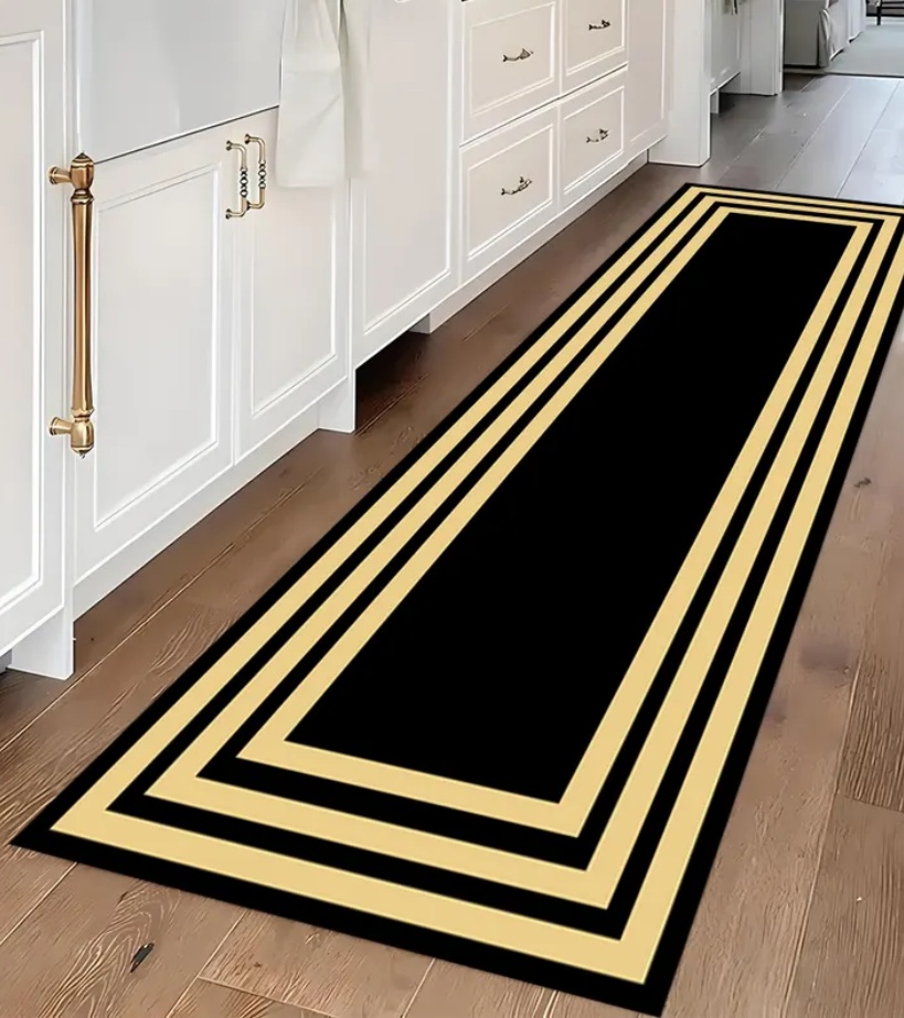 Luxury Black Gold Greek Key Bo - Commercial Kitchen Mats avis et prix