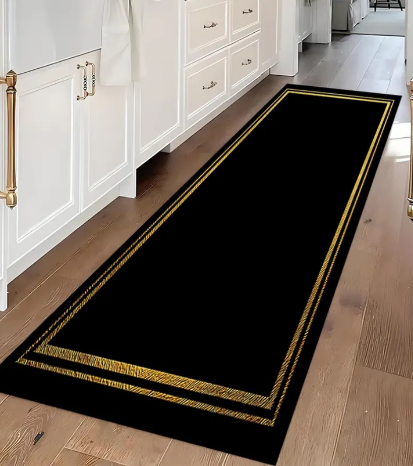 Luxury Black Gold Greek Key Bo - Commercial Kitchen Mats avis et prix