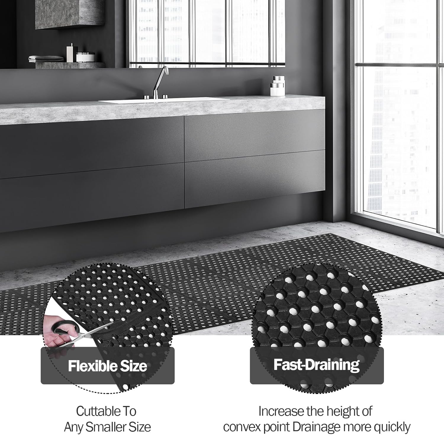 Anti-Fatigue Drainage Rubber M - Commercial Kitchen Mats avis et prix