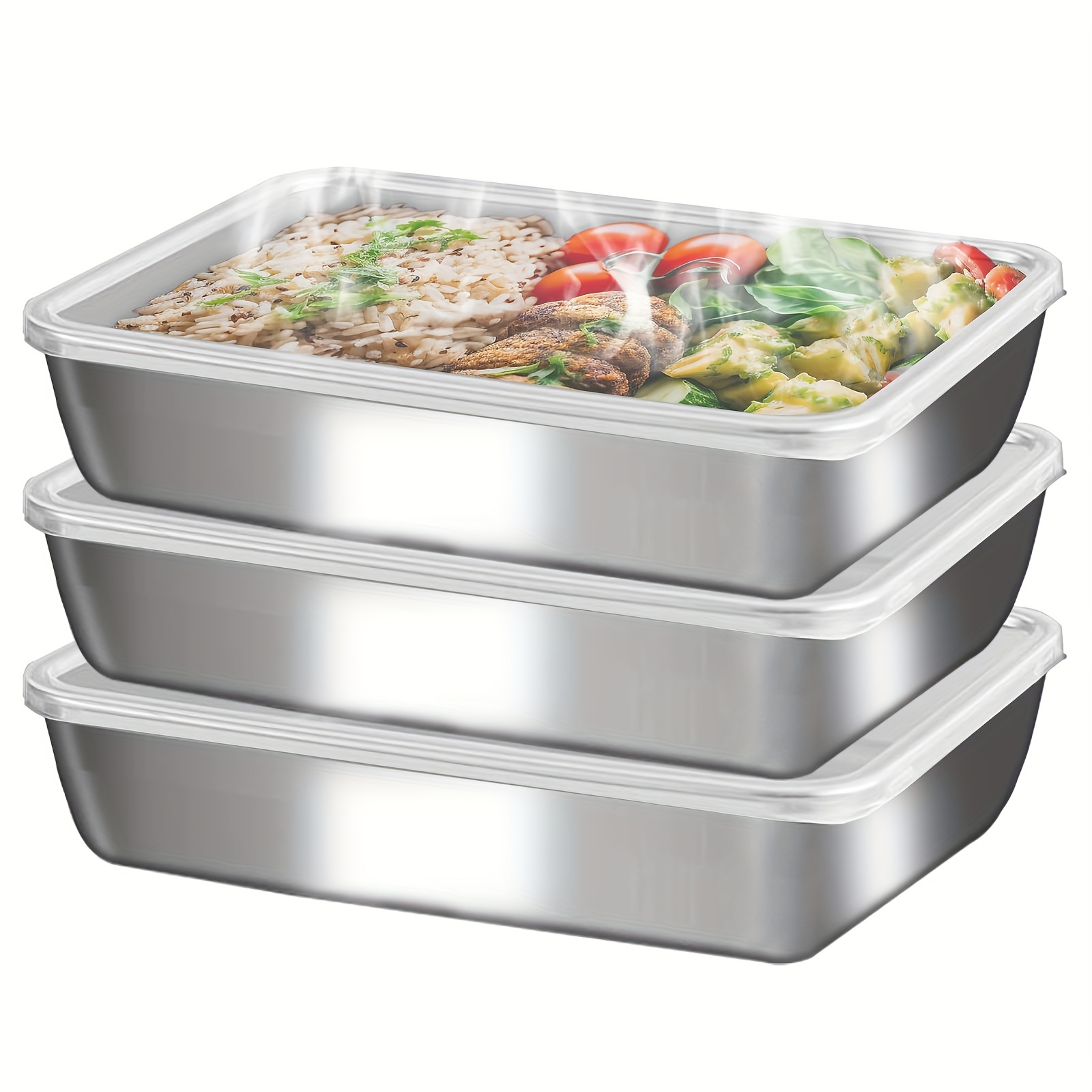 3pcs Stainless Steel Food Cont - Commercial Kitchen Setup avis et prix