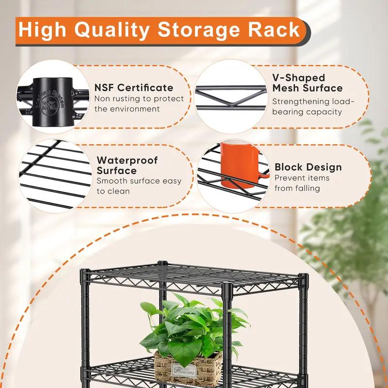 Sweetcrispy 4-Tier Metal Wire  - Commercial Kitchen Shelving avis et prix