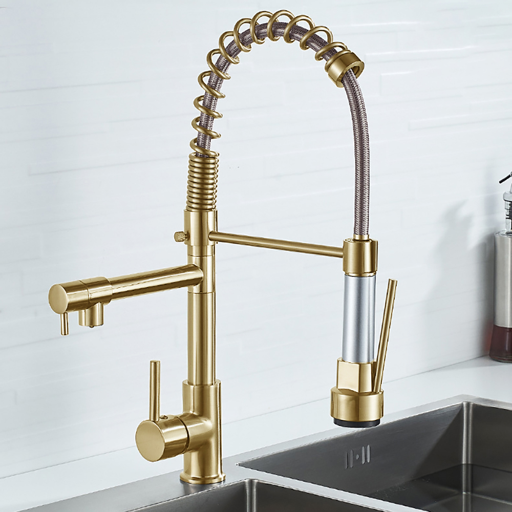 DQOK Black Brushed Spring Pull - Commercial Kitchen Mixer Tap avis et prix