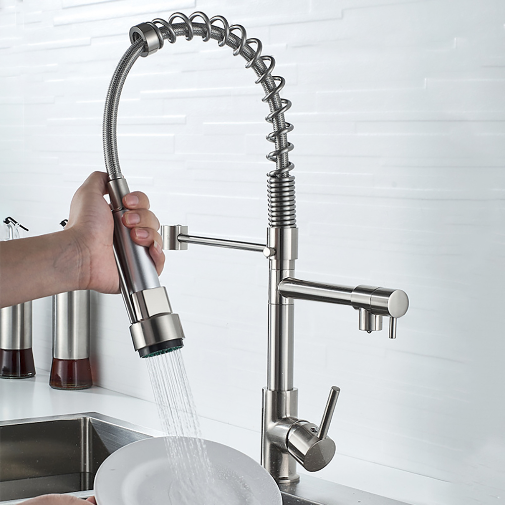 DQOK Black Brushed Spring Pull - Commercial Kitchen Mixer Tap avis et prix