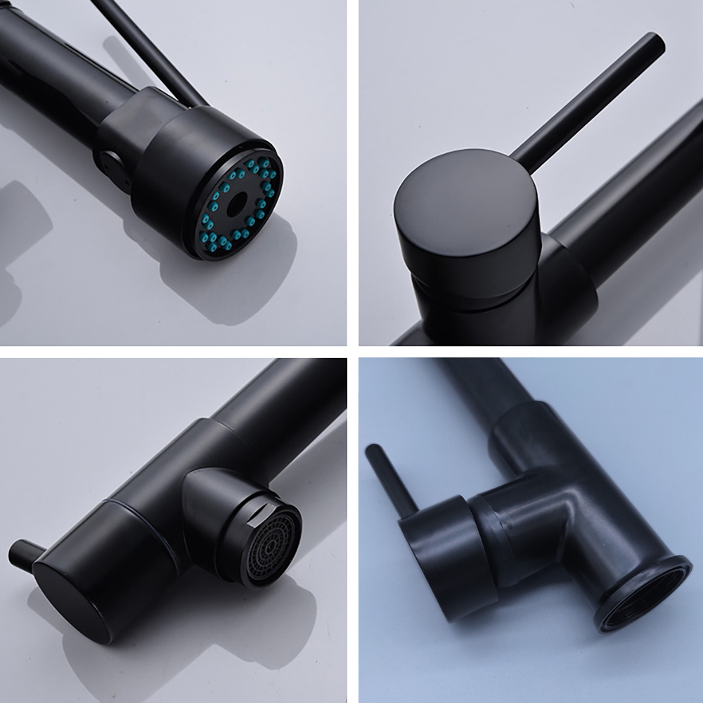 DQOK Black Brushed Spring Pull - Commercial Kitchen Mixer Tap avis et prix