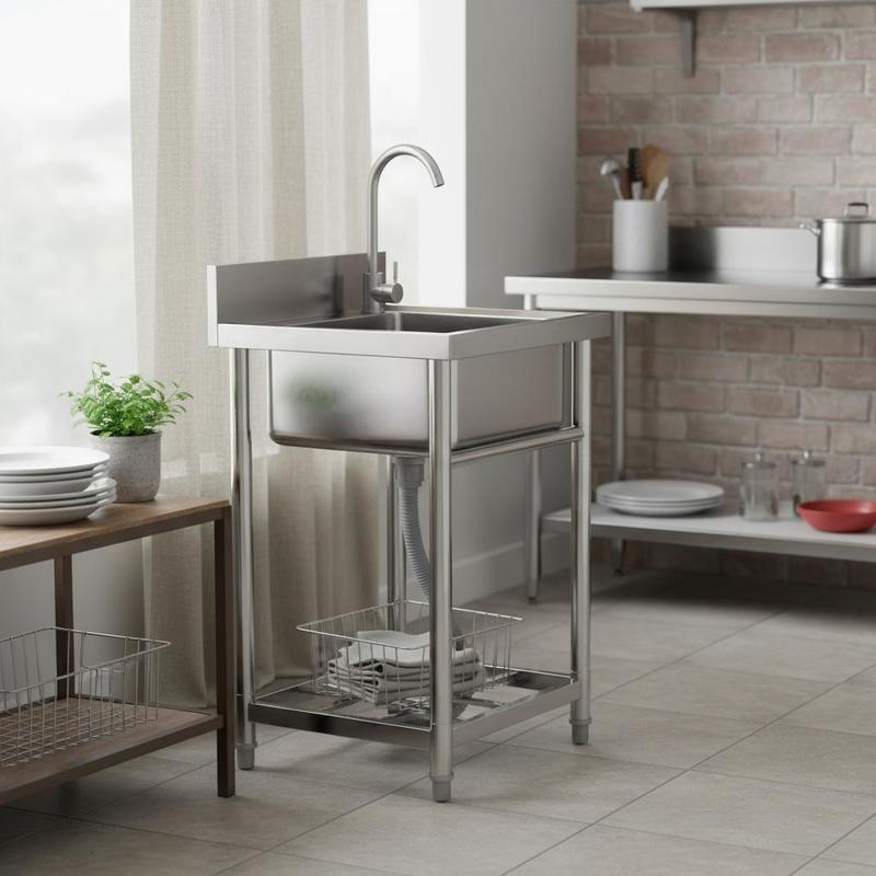Stainless steel washbasin, fre - Commercial Kitchen Tap avis et prix