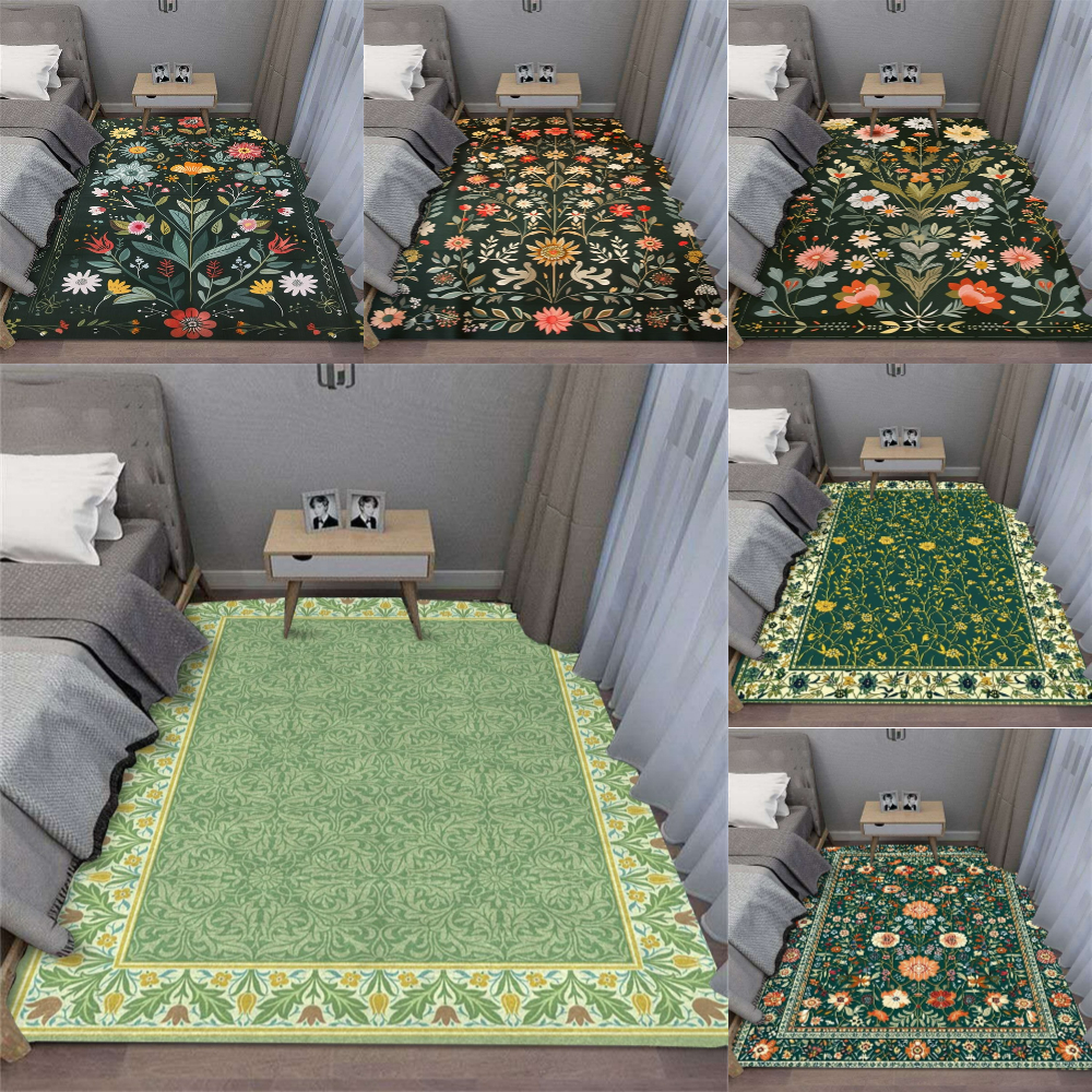 Dark Green Leafy Flowers Carpe - Commercial Kitchen Mats avis et prix
