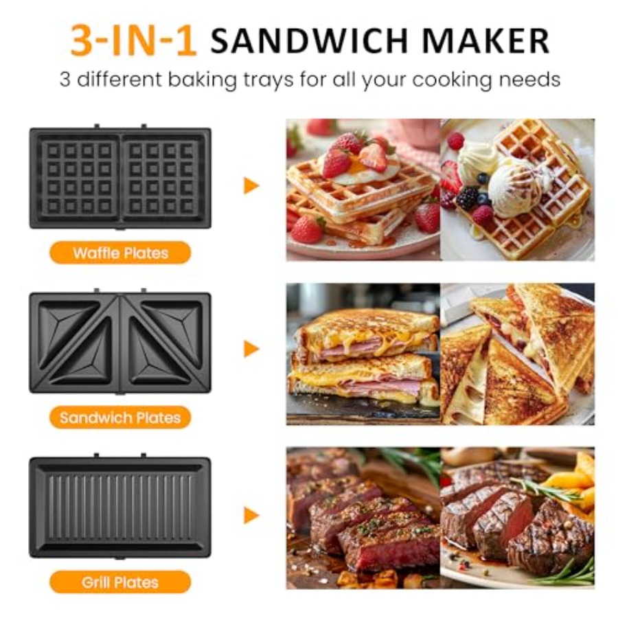 3 in 1 Electric Sandwich Maker - Sandwich Press Panini avis et prix