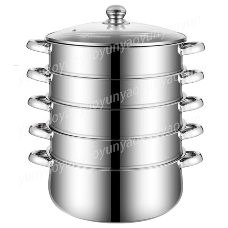 Large Capacity 4-Layer Steamer - Commercial Kitchen Steamer avis et prix